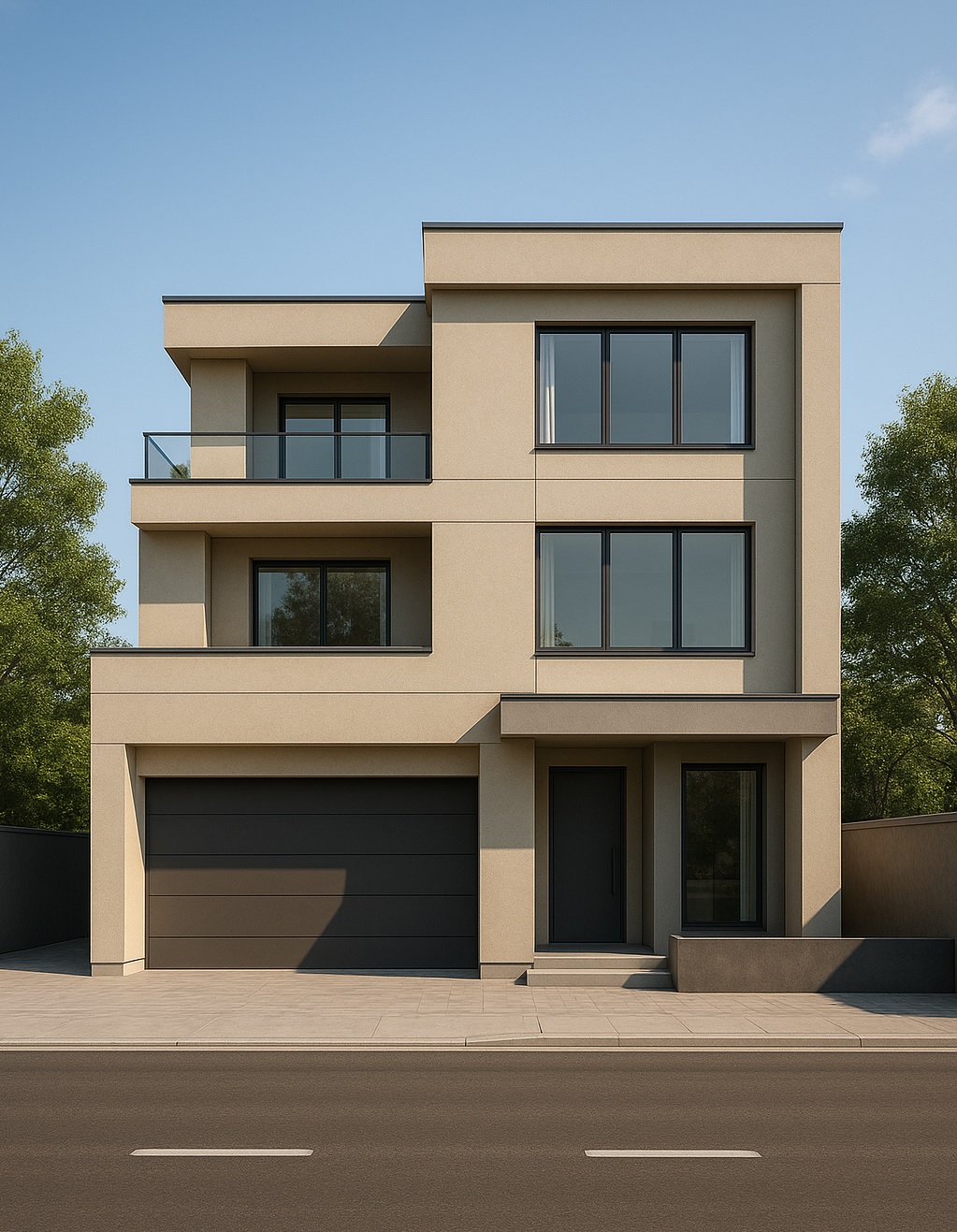 Modern Three-Story Luxury Bungalow with Urban Charm.