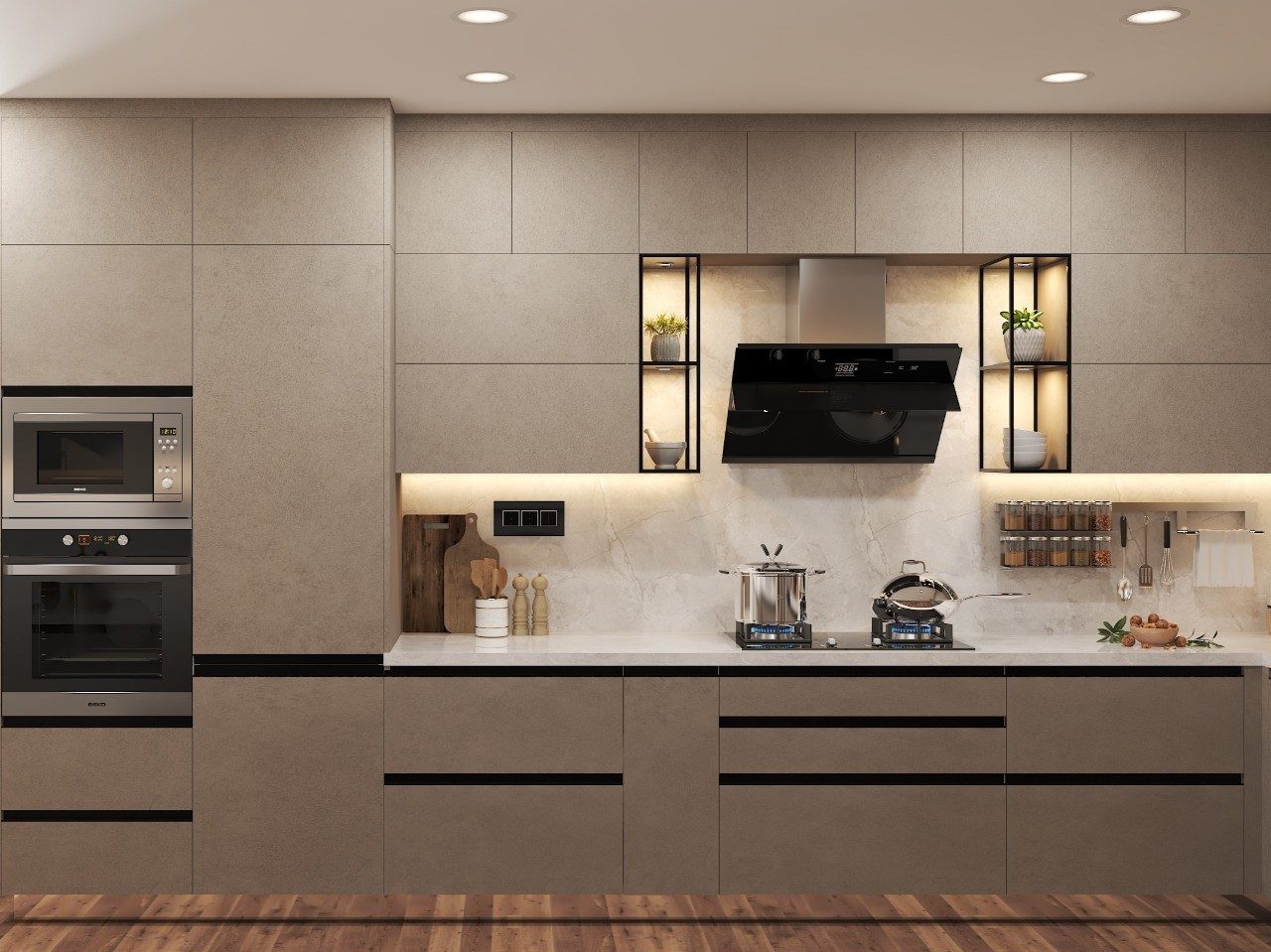 Sleek Modern Kitchen with Minimalist Elegance.