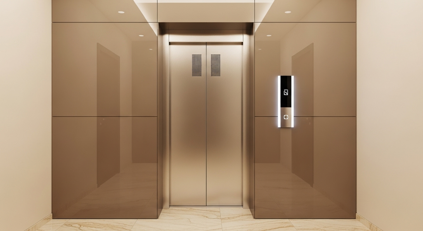 Premium Home Elevator with Glossy Panel Finish